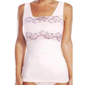 Rhonda Shear Lace Overlay Tank w/Shelf Bra LARGE